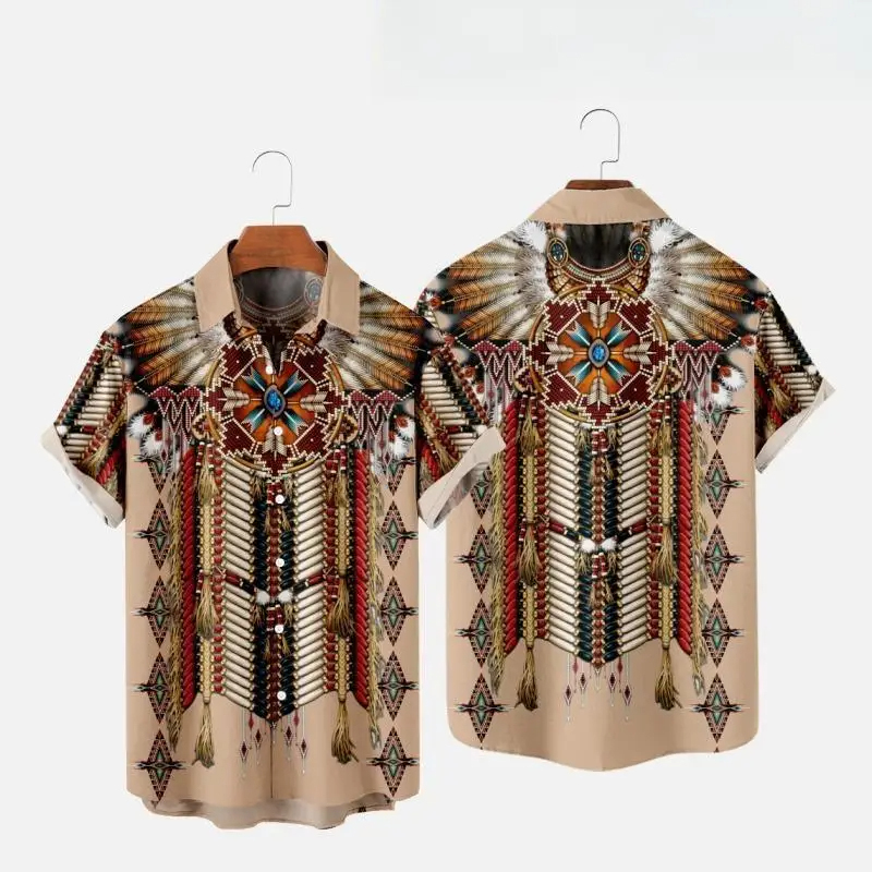 Fashion Ethnic Indian Clothing - Camicie da spiaggia con stampa 3D