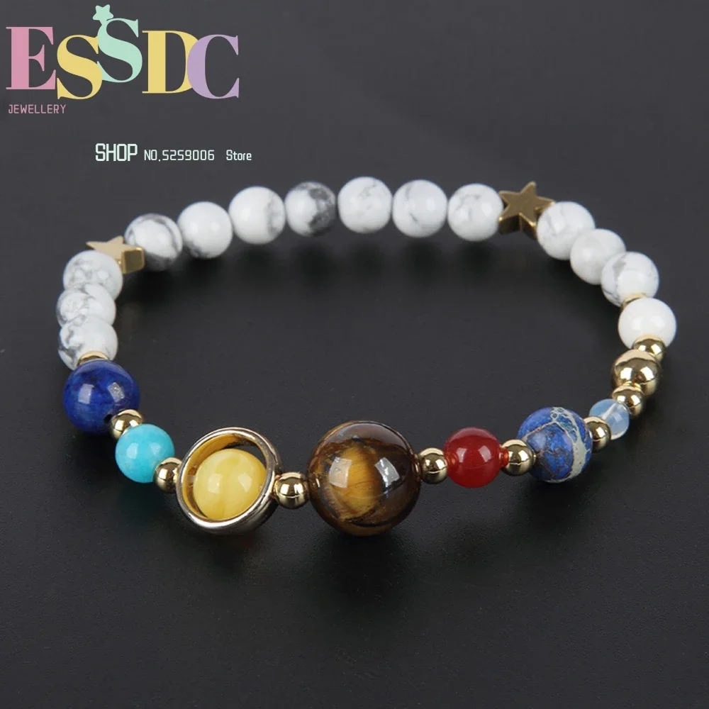 Ethnic Fashion Way - Braccialetto Elastico con Perline in Pietra