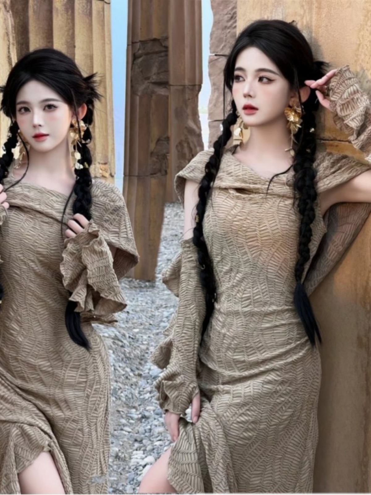Ethnic Fashion Photography - Abito Lungo a Tema Deserto, Moda