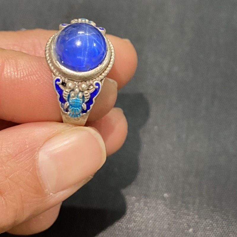 Fashion Ethnic Wear For Men - Anello Aperto Etnico Cloisonné, Design Raffinato