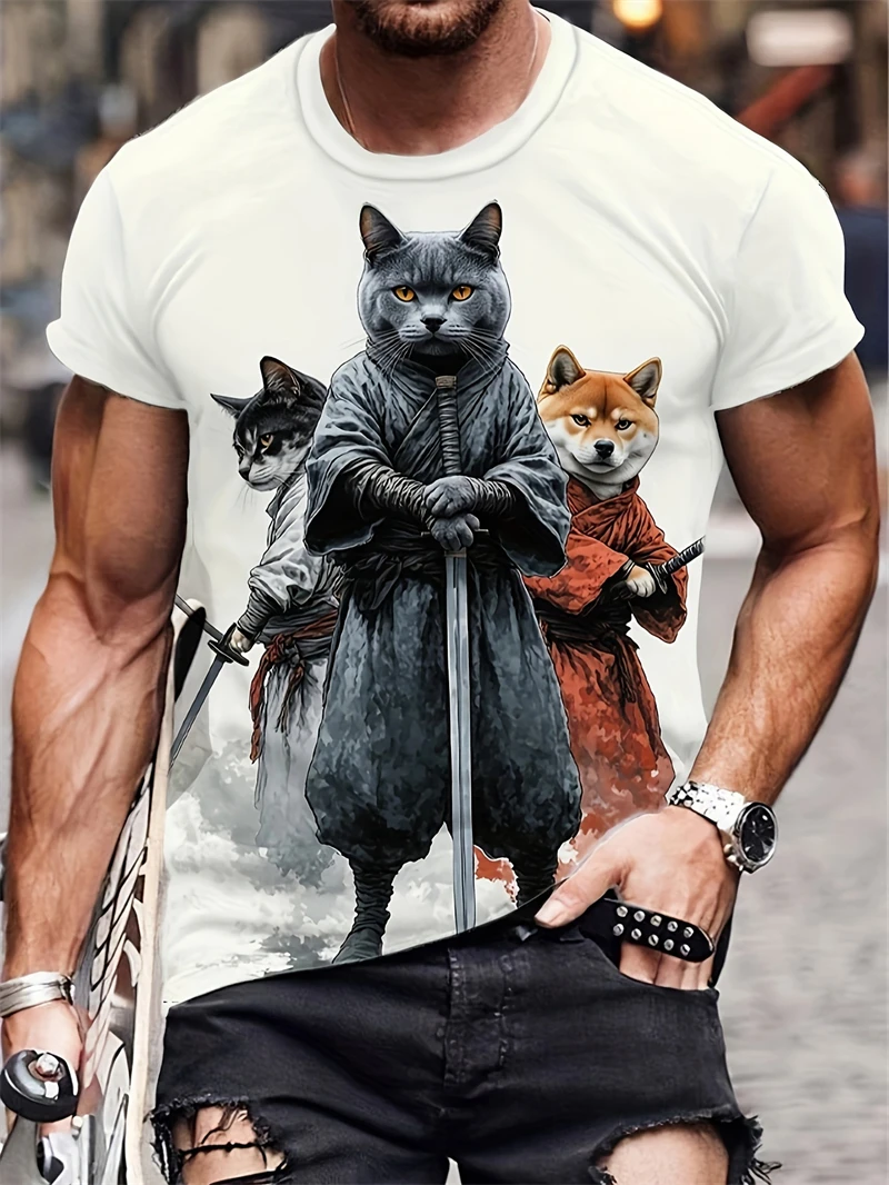 Fashion Ethnic Wear For Men - T-Shirt da Uomo con Stampa Tribale