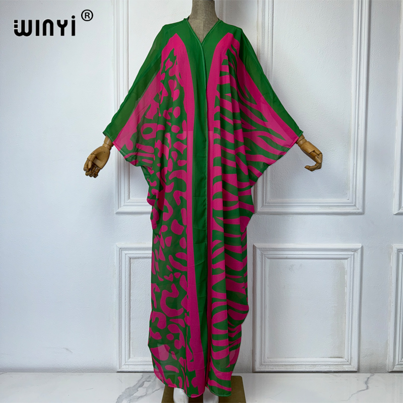 Kaftan Women Boho - WINYI Abiti Kimono con Stampa Africana