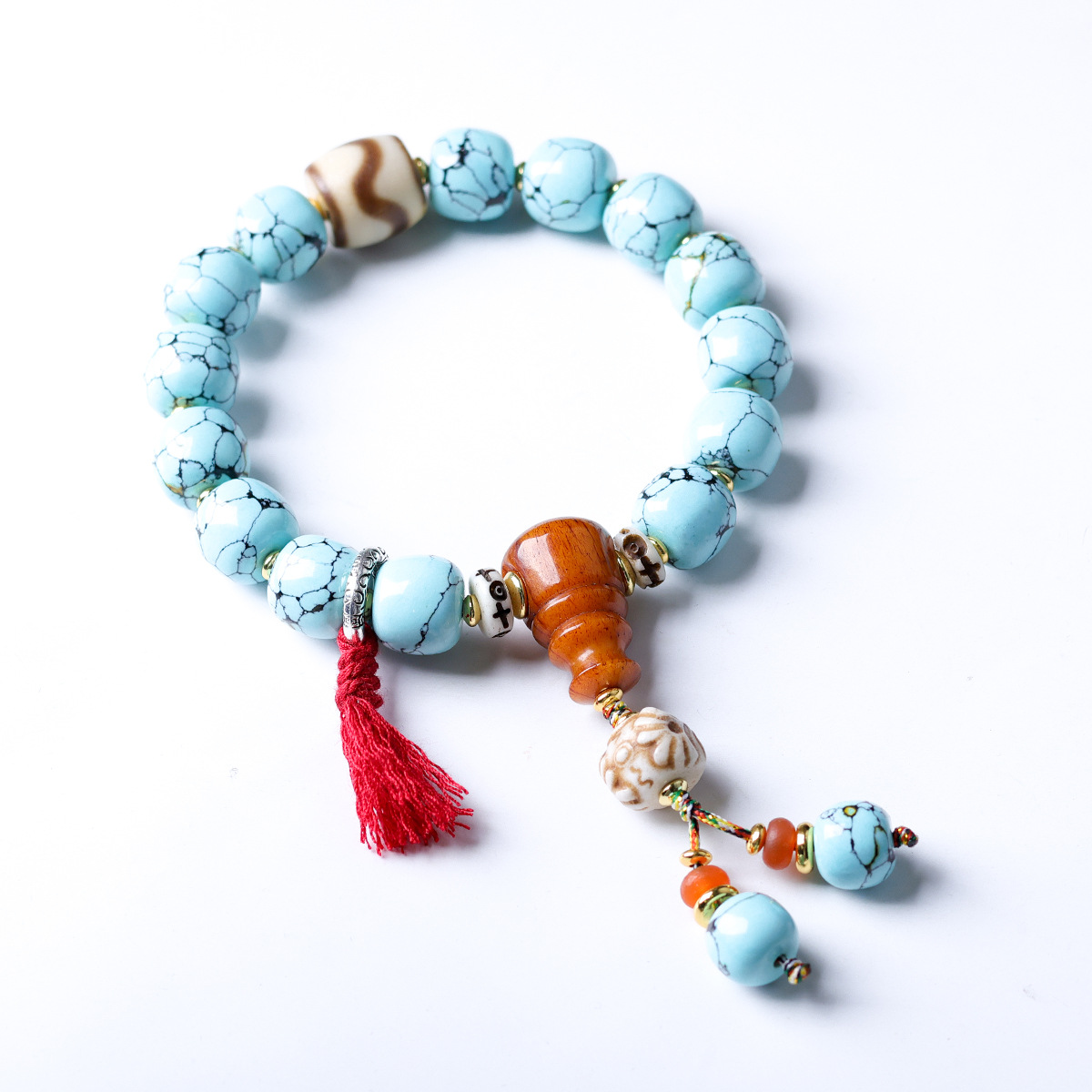 Ethnic Fashion Way - Braccialetto in Turchese con Motivo a