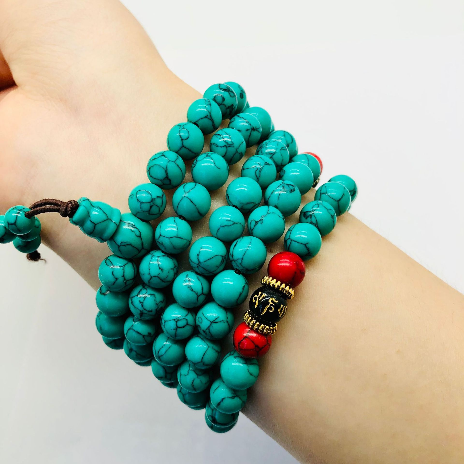 Ethnic Fashion Way - Bracciale lungo turchese, collana turchese naturale