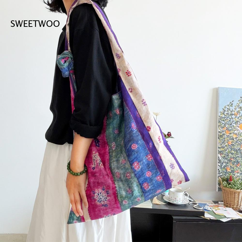 Borsa Tote in Cotone con Patch - Ethnic Fashion Way recensione e prezzo